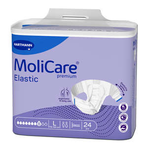 MOLICARE PREM ELASTIC 8 DROP LRG NIGH 24