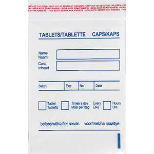 TABLET BAG PRINTED 75x115MM 1000~