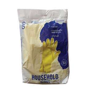 GLOVE LATEX HOUSEHOLD YELLOW M 1Pair