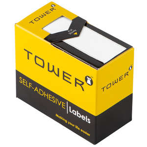 TOWER WHITE ROLL LABELS 20X75MM RECTANG