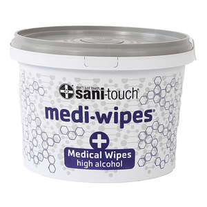 SANITOUCH MEDIWIPE BUCKET 80% ALC 600
