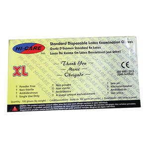GLOVE EXAM LATEX PF  X-LARGE 100