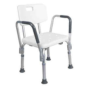 SHOWER CHAIR WITH BACK SUPPORT AND HANDL