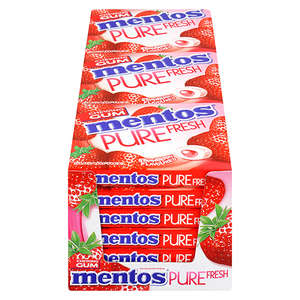 MENTOS GUM STRAWBERRY BLISTER PACK 18 ~