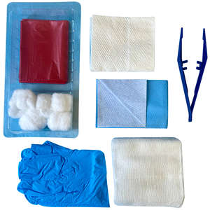 DRESS TRAY WOUND W/MEDIUM GLOVE & FORCEP