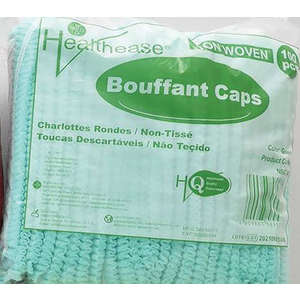MOP CAP BOUFFANT GREEN HEALTHEASE 100's
