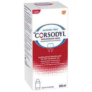 CORSODYL MOUTH WASH MINT ALC FREE 300ML