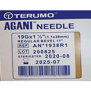 NEEDLE 19Gx38MM TERUMO IVORY 100~