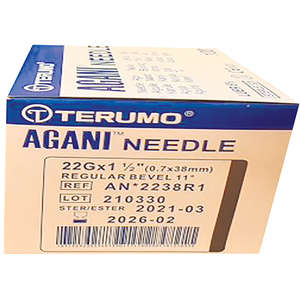 NEEDLE 22GX38MM TERUMO 100s BLACK