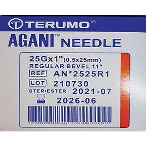 NEEDLE 25GX25MM TERUMO 100s ORANGE