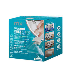 WOUND DRESSING MX FILM+PAD 6X6CM 30'S~