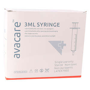 SYRI 3ML LUER SLIP AVACARE 100~
