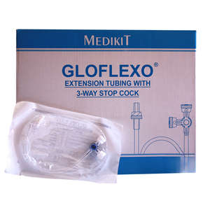 STOPCOCK 3WAY+EXT TUBE 10CM 30~ GLOFLEX