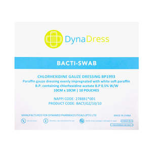 DYNADRESS BACTI-SWAB 10X10CM 10~