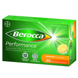 BEROCCA EFFERVESCENT 20 ORANGE TABLETS