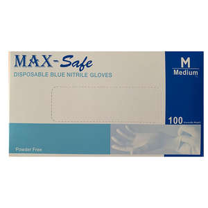 GLOVES EXAM NITRILE PF MAX-SAFE MED 100