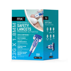 LANCET SAFETY MX 23G X 1.8MM 200's