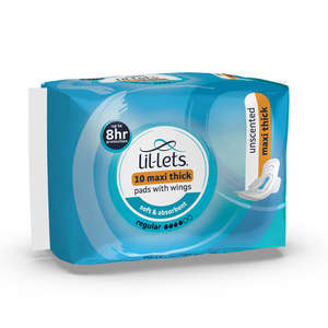LIL-LETS PADS+WINGS MAXI REG SCENTED 10