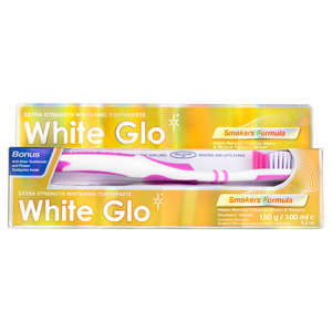 WHITE GLO SMOKERS TOOTHP 100ML+TOOTHBRUS
