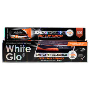WHITE GLO CHARCOAL TOOTHPASTE 150G