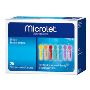 LANCET MICROLET COLOURED 8X25~