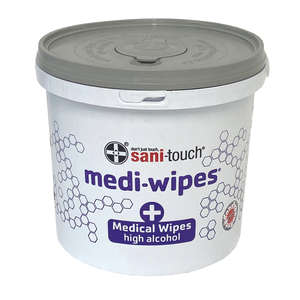 SANITOUCH MEDI-WIPE BUCKET  80% ALC 350