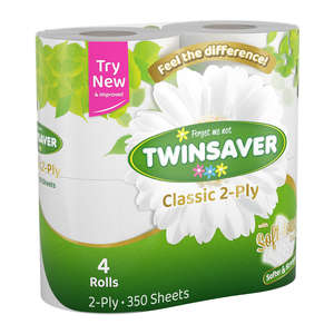 TOILET PAPER TWINSAVER CLASSIC 2PLY  4
