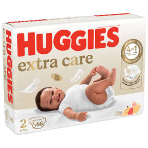 HUGGIES EXTRA CARE NEW BABY SIZE 2  66PK