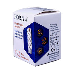 FORA 6 BLOOD GLUCOSE STRIPS PK 50