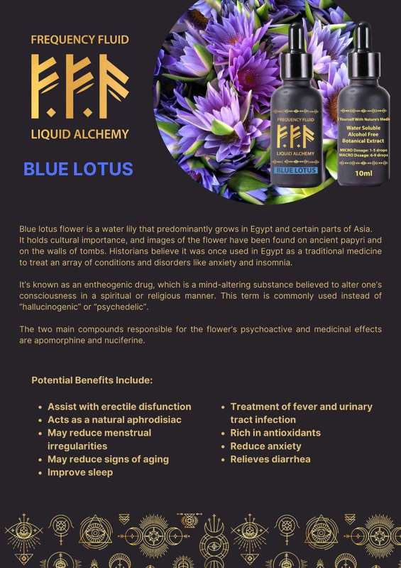 Frequency Fluid Liquid Alchemy Blue Lotus Entheogenic Botanical Extract 10ml