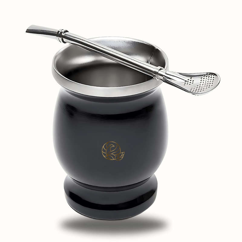 Yerba Maté Tea Set - Aluminium Gourd &amp; Bombilla Straw