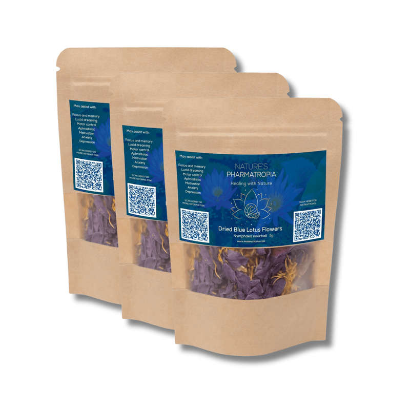 Combo - Blue Lotus Tea (Nymphaea nouchali) Whole Flowers (3 x 5g)