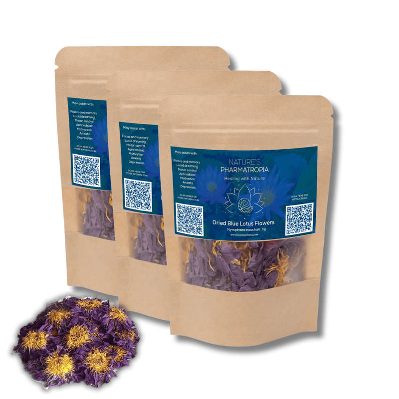 Combo - Blue Lotus Tea (Nymphaea nouchali) Whole Flowers (3 x 5g)