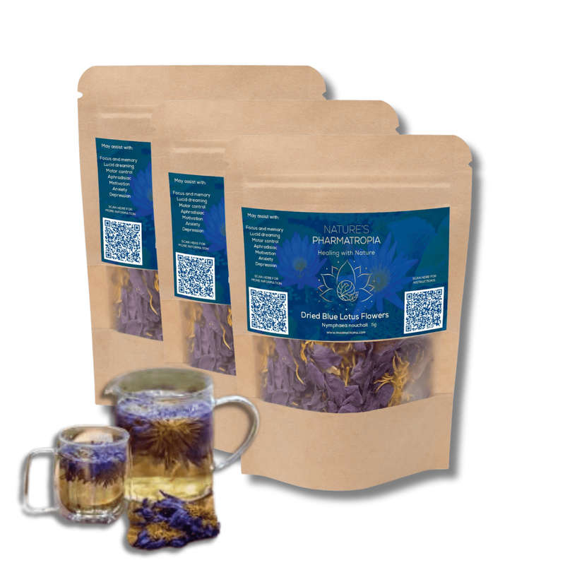 Combo - Blue Lotus Tea (Nymphaea nouchali) Whole Flowers (3 x 5g)