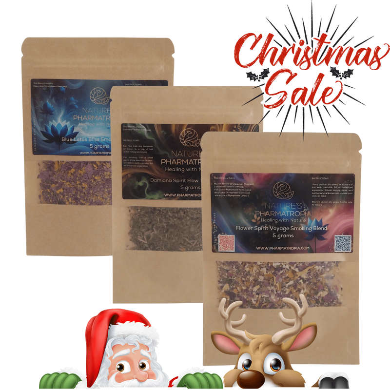 Christmas Combo - Smoking Blends Mix - Blue Lotus, Damiana, Flower Spirit (3 x 5g)