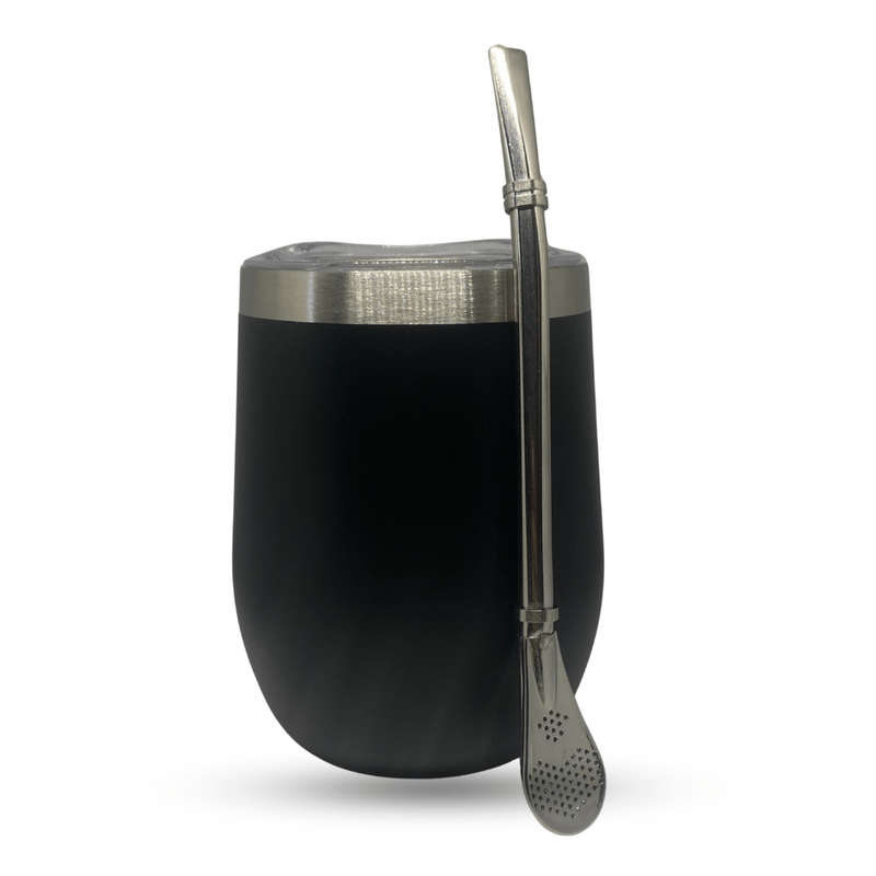 Yerba Maté Tea Set - Travel Aluminium Gourd &amp; Bombilla Straw