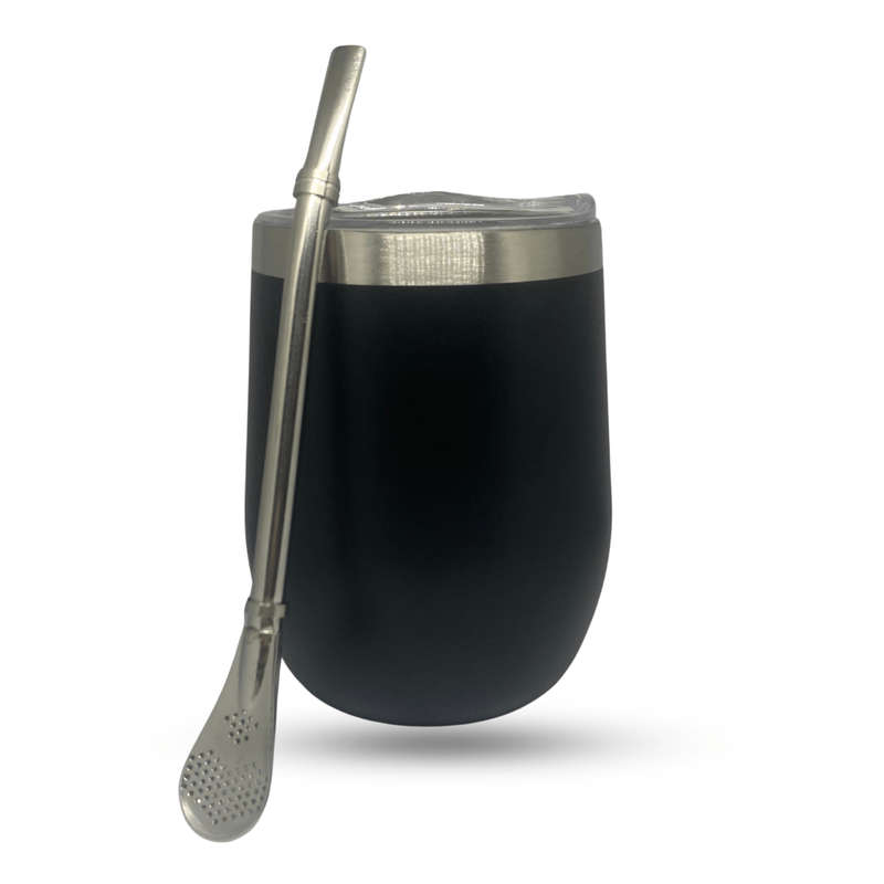 Yerba Maté Tea Set - Travel Aluminium Gourd &amp; Bombilla Straw