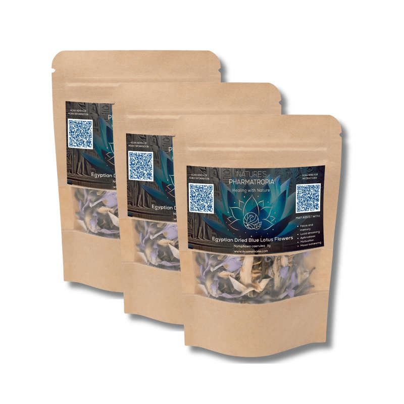 Combo  Egyptian Blue Lotus Tea (Nymphaea caerulea) Whole Flowers (3 x 5g)