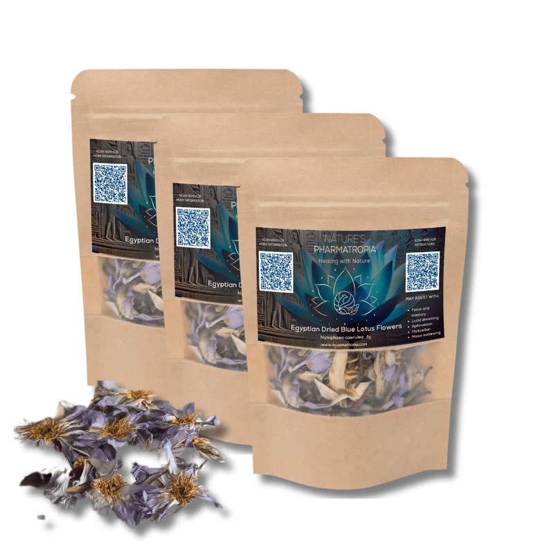 Combo  Egyptian Blue Lotus Tea (Nymphaea caerulea) Whole Flowers (3 x 5g)