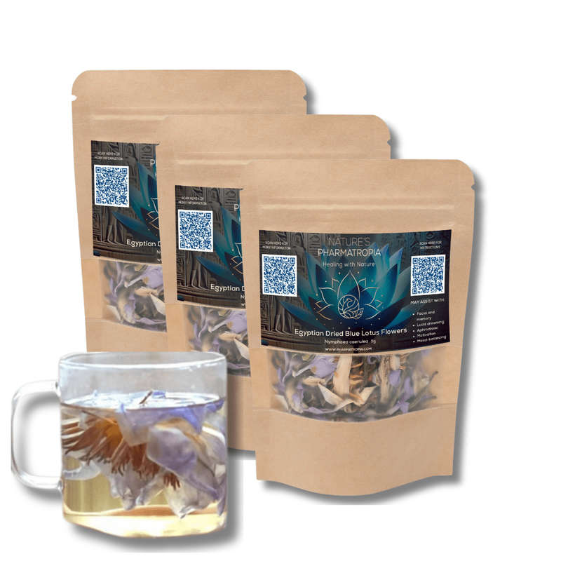 Combo  Egyptian Blue Lotus Tea (Nymphaea caerulea) Whole Flowers (3 x 5g)