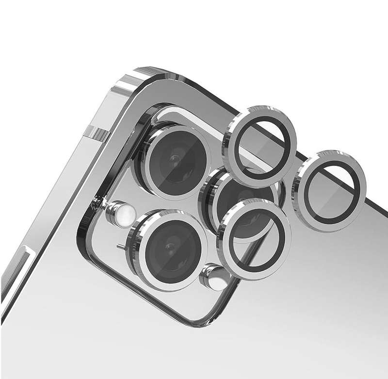 Metal Ring Camera Lens Tempered Glass Lens Protector for iPhone 15 Pro