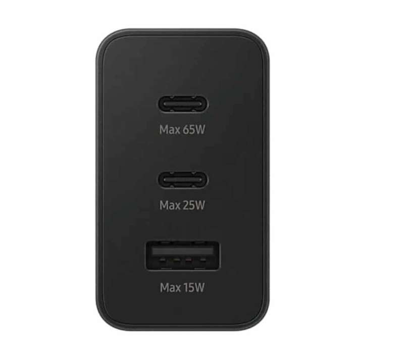 65 WATT Super Fast charger 2x C Port 1x USB port with Type C Cable