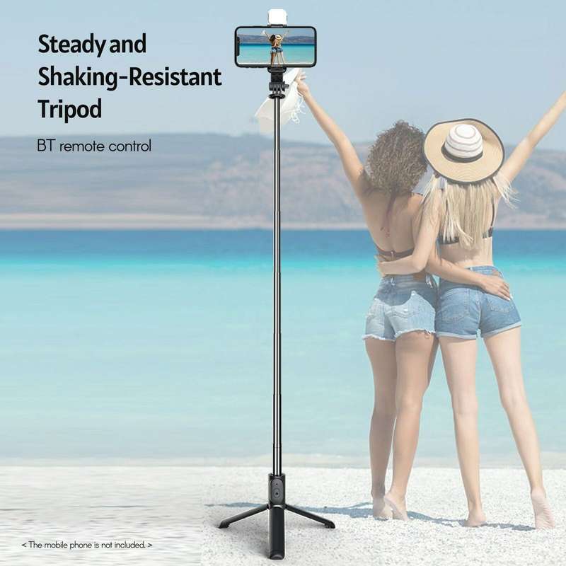 Multifunctional Wireless Bt Selfie Stick Portable Extendable Tripod Stand