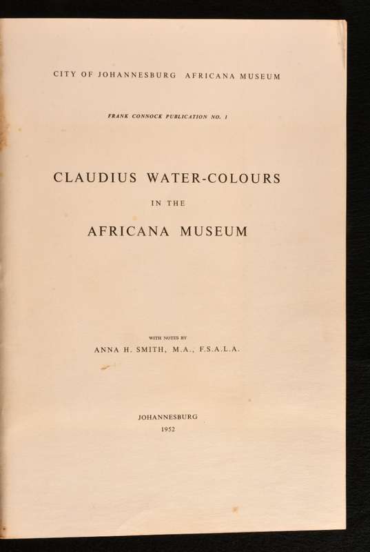(Hendrik) Claudius - Water-Colours in the Africana Museum  1685-1686 (NUMBERED EDITION)