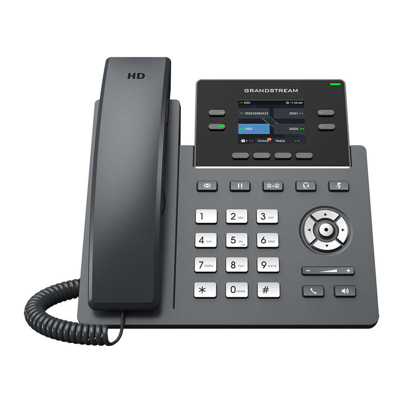 Grandstream 2-Line Carrier Desk Phone 2x Gigabit Ethernet ports, Supports POE