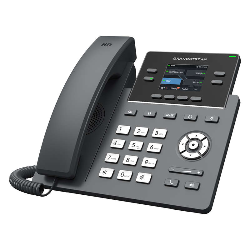 Grandstream 2-Line Carrier Desk Phone 2x Gigabit Ethernet ports, Supports POE