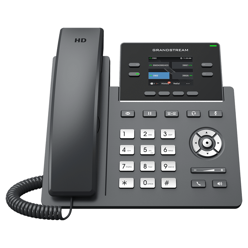 Grandstream 2-Line Carrier Desk Phone 2x Gigabit Ethernet ports, Supports POE