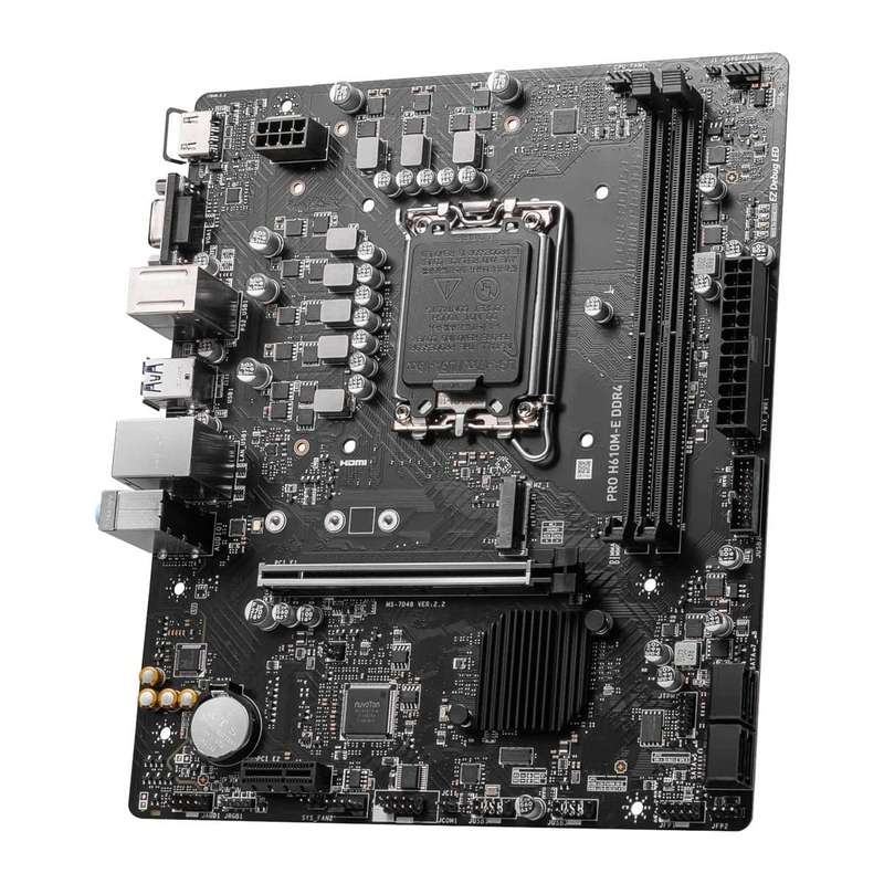 MSI PRO H610M-E DDR4 Intel H610 Alder Lake LGA 1700 Micro-ATX Desktop Motherboard