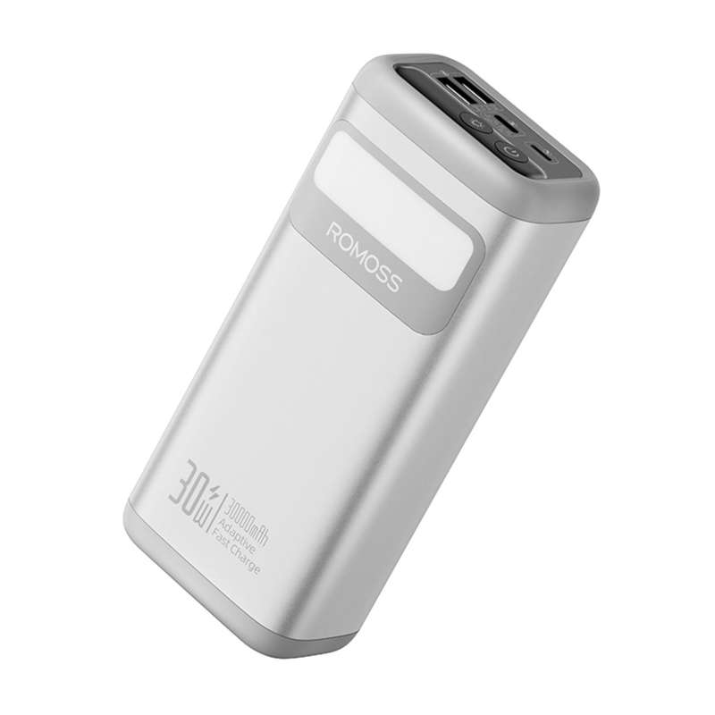 Romoss PMT30 30000mAh 30W Fast Charge Power Bank  Silver