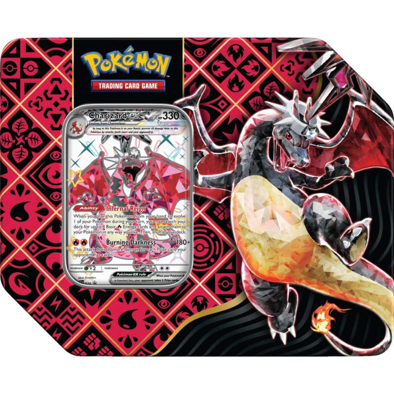 Pokemon: Scarlet & Violet | Paldean Fates 5 Booster Tin - Tera Charizard ex